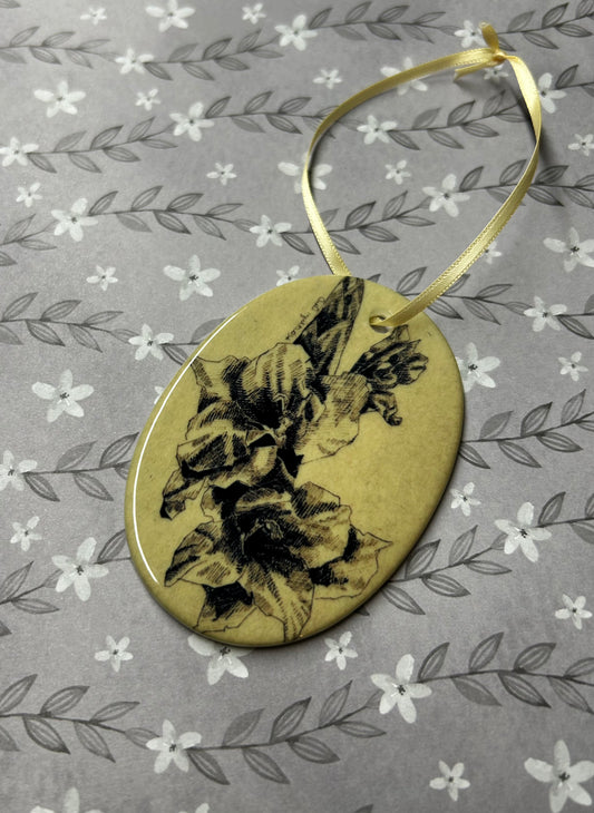 Gladiolus Pen Drawing Ornament