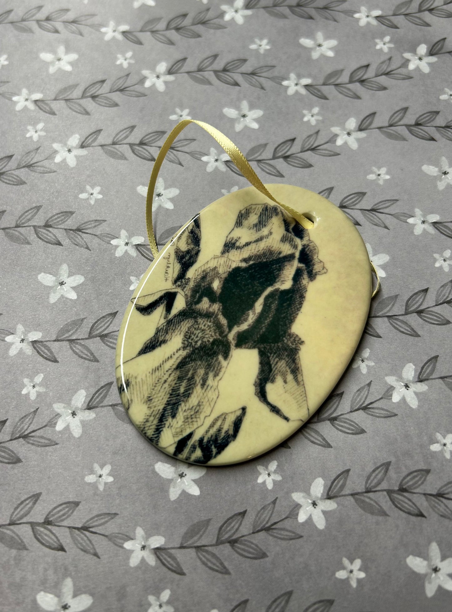 Iris Pen Drawing Ornament