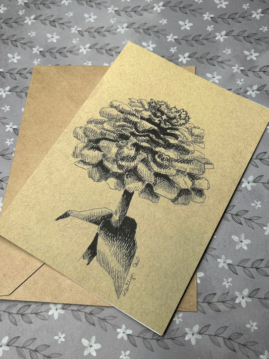 Zinnia Greeting Card
