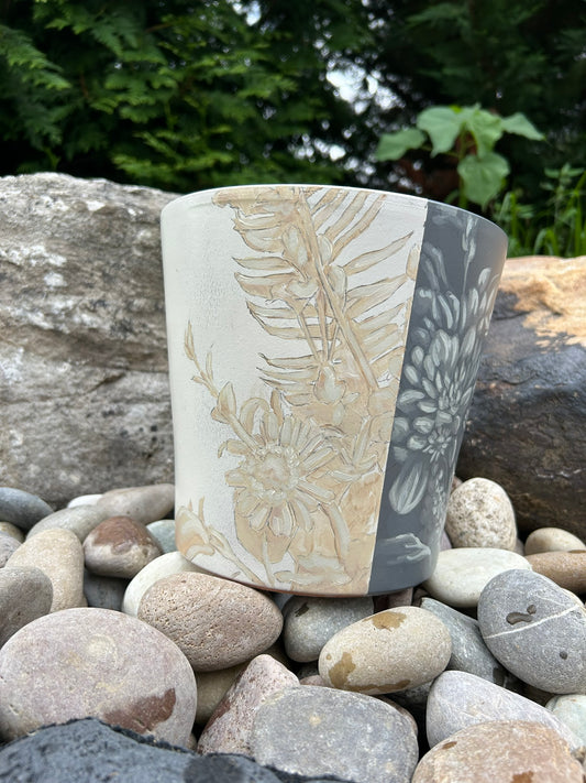 Two-Tone Hand Painted Flower Pot