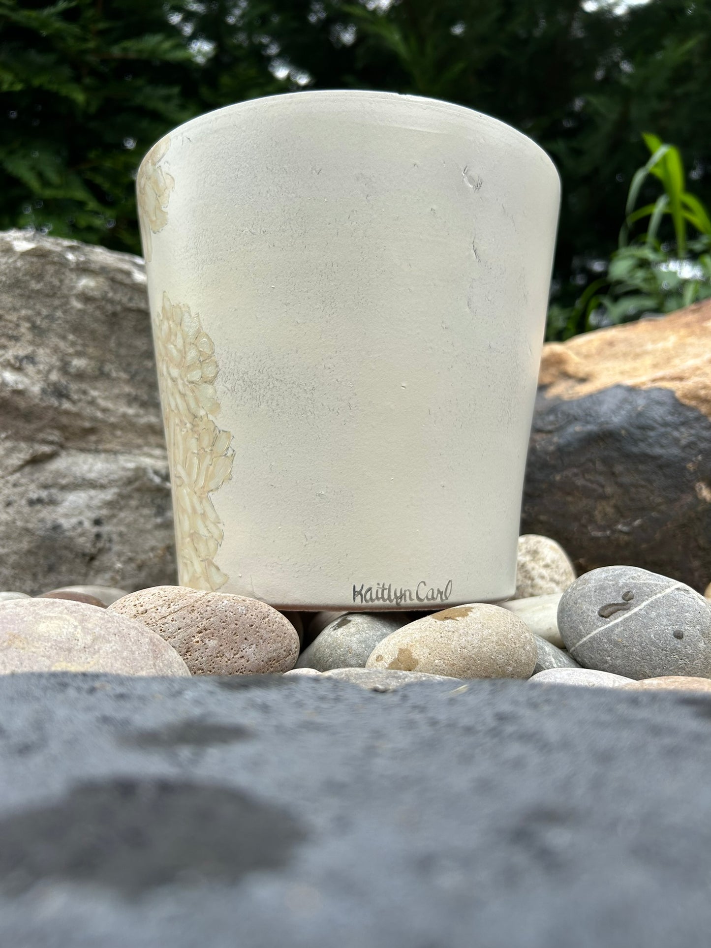 Two-Tone Hand Painted Flower Pot