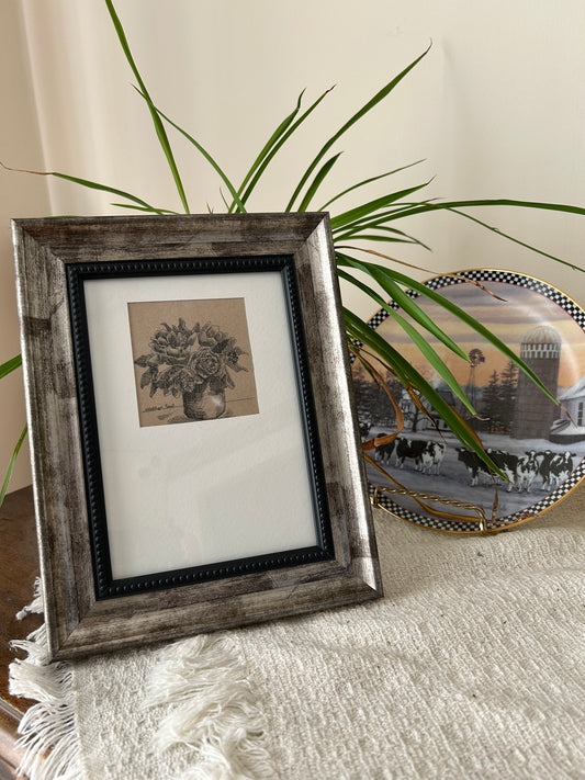 Peonies in Vase Pen Drawing