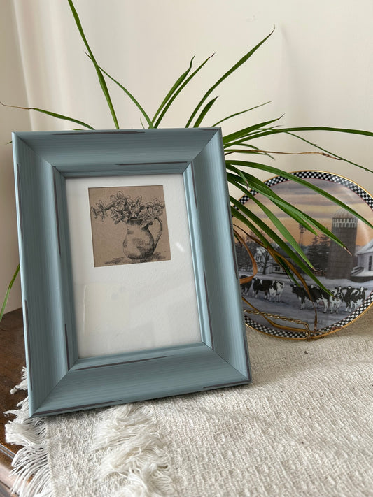 Daffodils in Pitcher Mini Pen Drawing