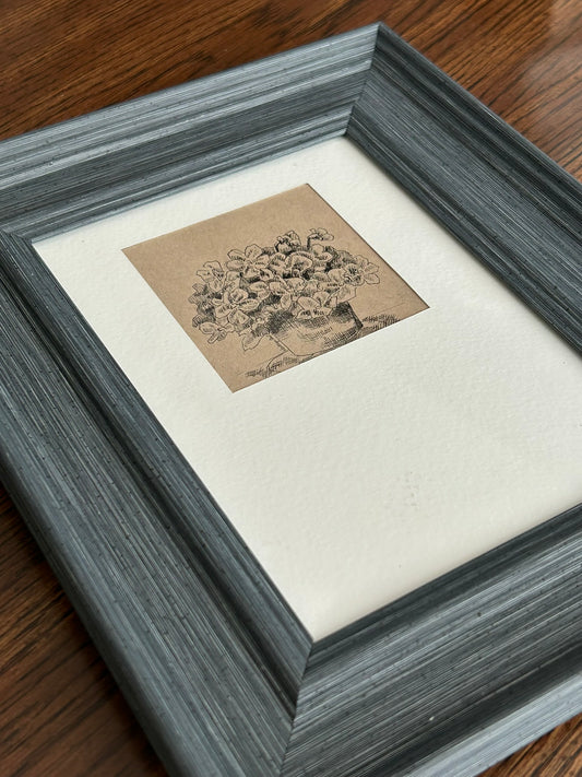 Violets Mini Pen Drawing