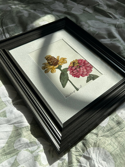 Zinnia Original Painting
