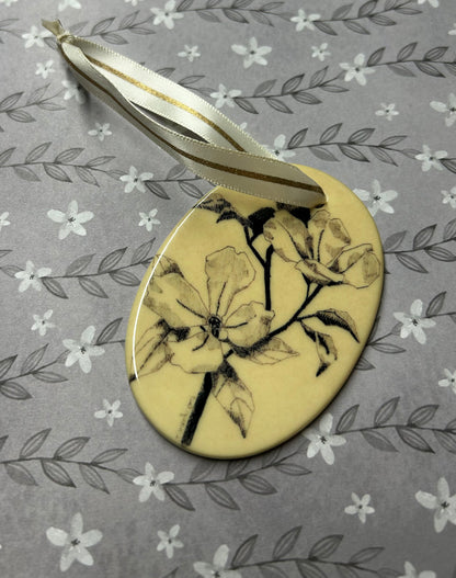 Dogwood Pen Drawing Ornament