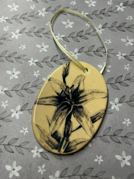 Lily Pen Drawing Ornament