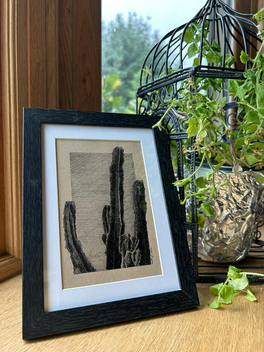 Desert Cactus Pen Drawing