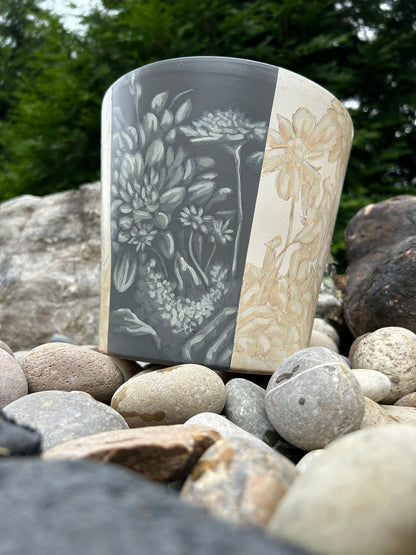 Two-Tone Hand Painted Flower Pot