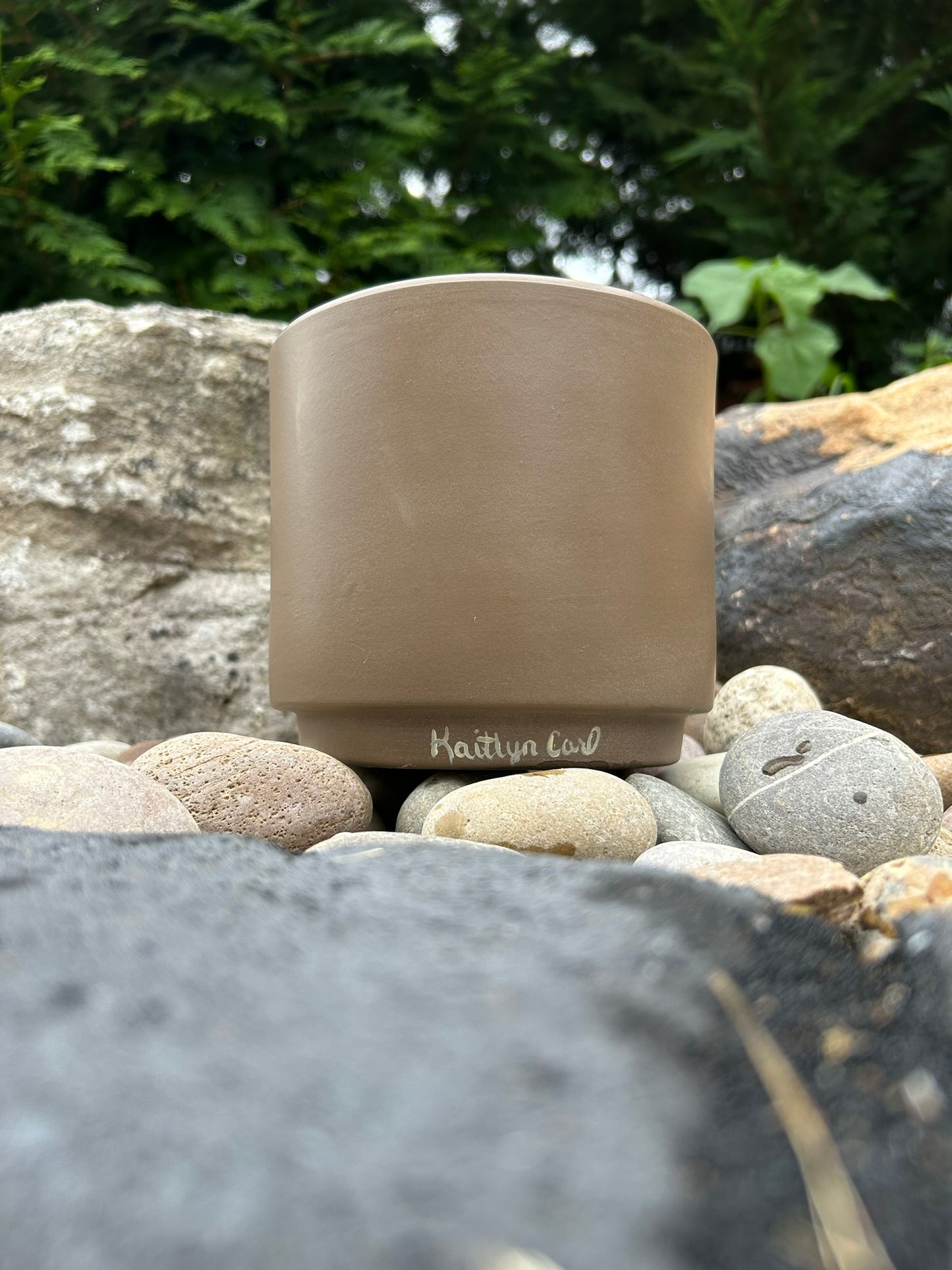 Sepia Hand Painted Flower Pot