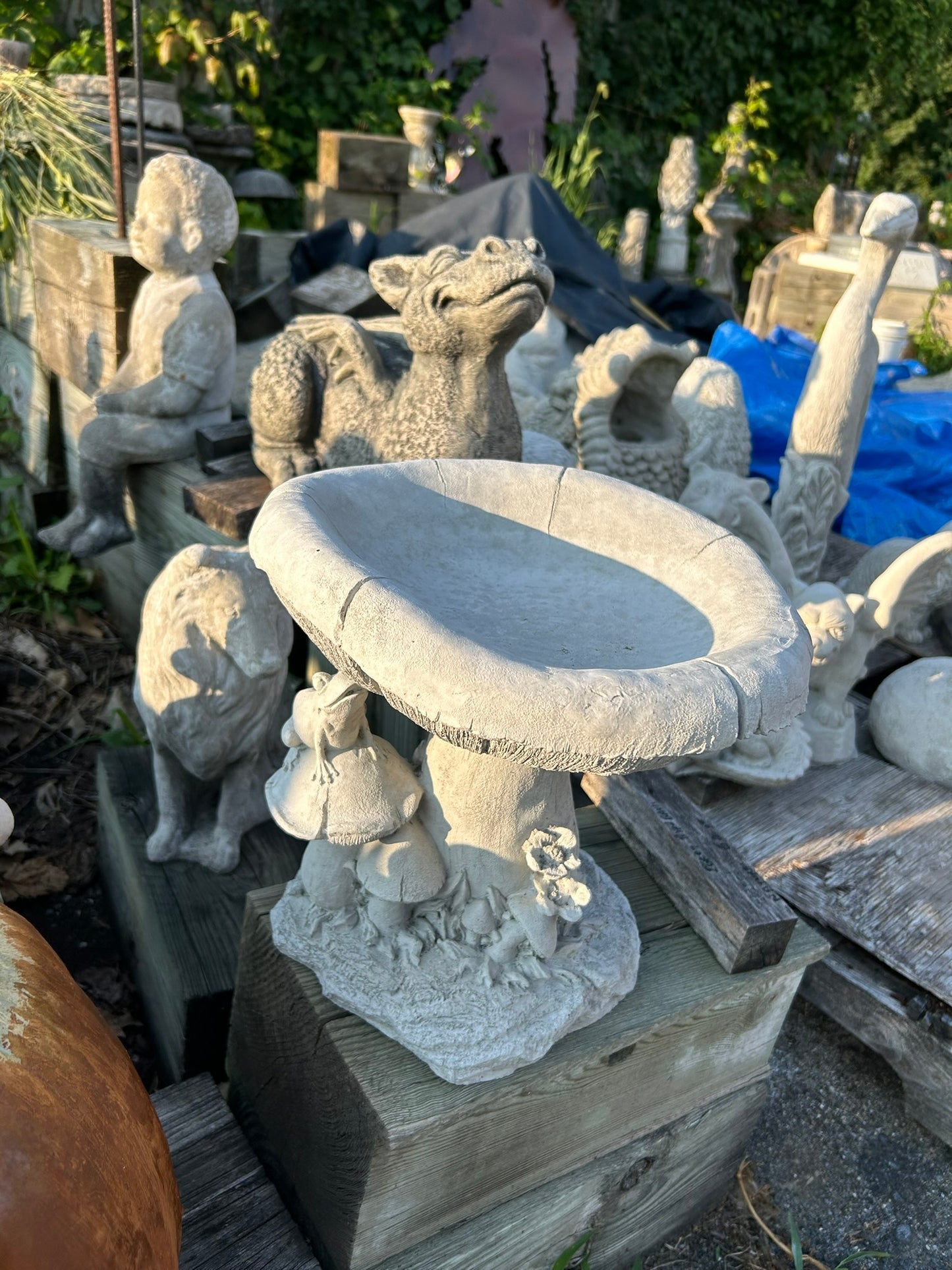 Mushroom Birdbath