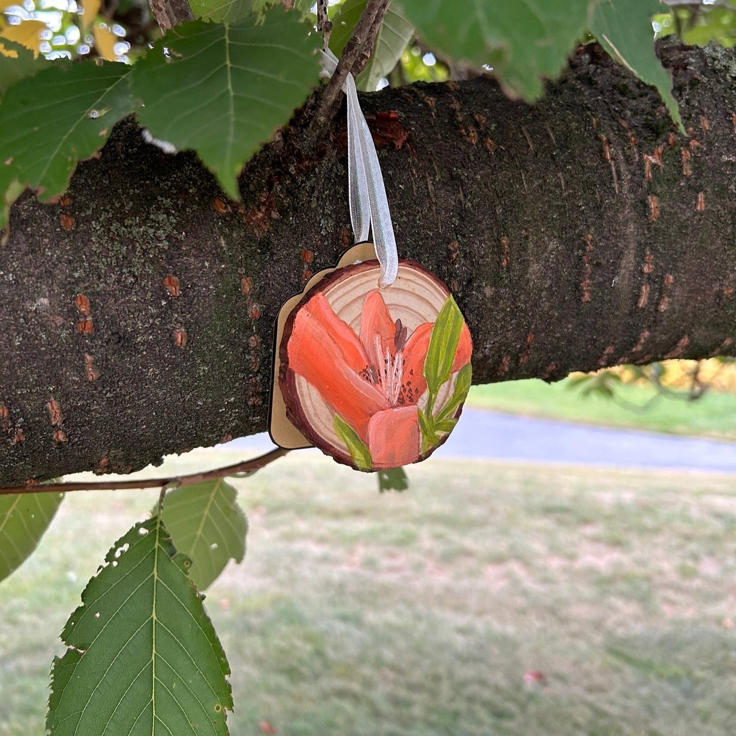 Small Orange Lily Christmas Ornament