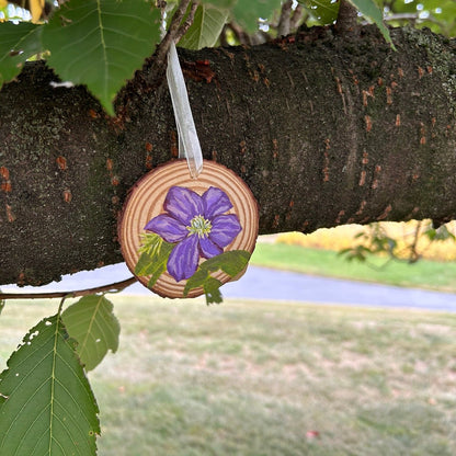 Small Clematis Christmas Ornament