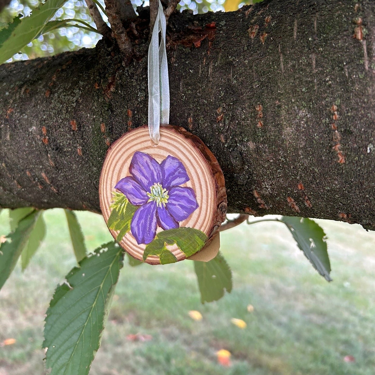 Small Clematis Christmas Ornament