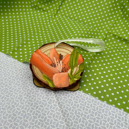 Small Orange Lily Christmas Ornament