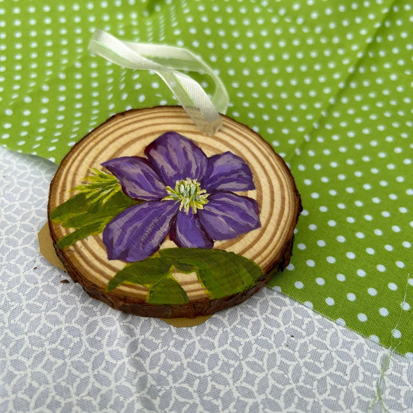 Small Clematis Christmas Ornament