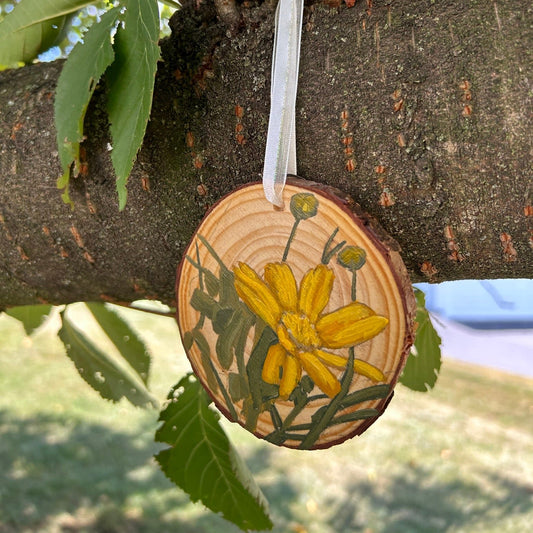 Large Golden Tickseed Christmas Ornament