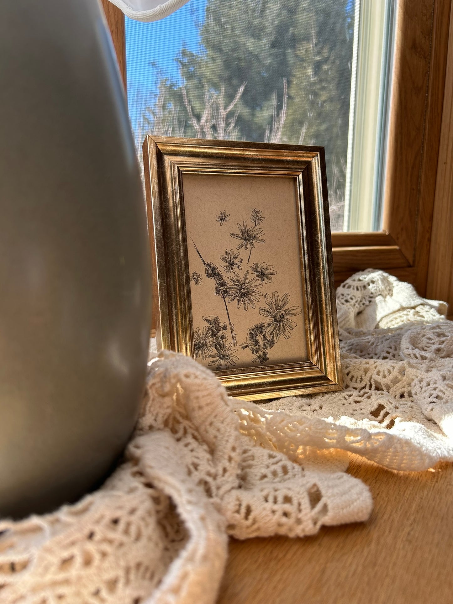 Black-Eyed Susan Pen Drawing