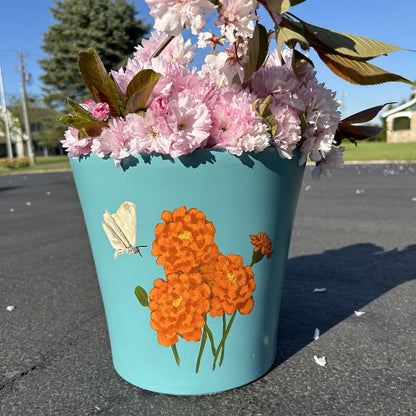 Marigold Hand Painted Flower Pot