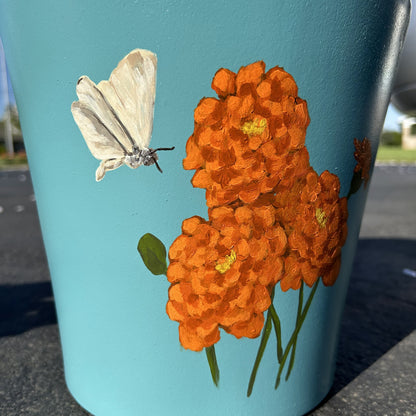 Marigold Hand Painted Flower Pot