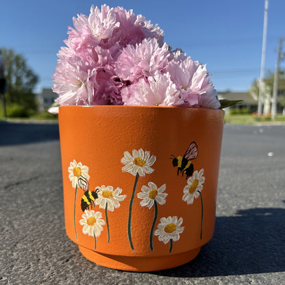 Daisy Hand Painted Flower Pot