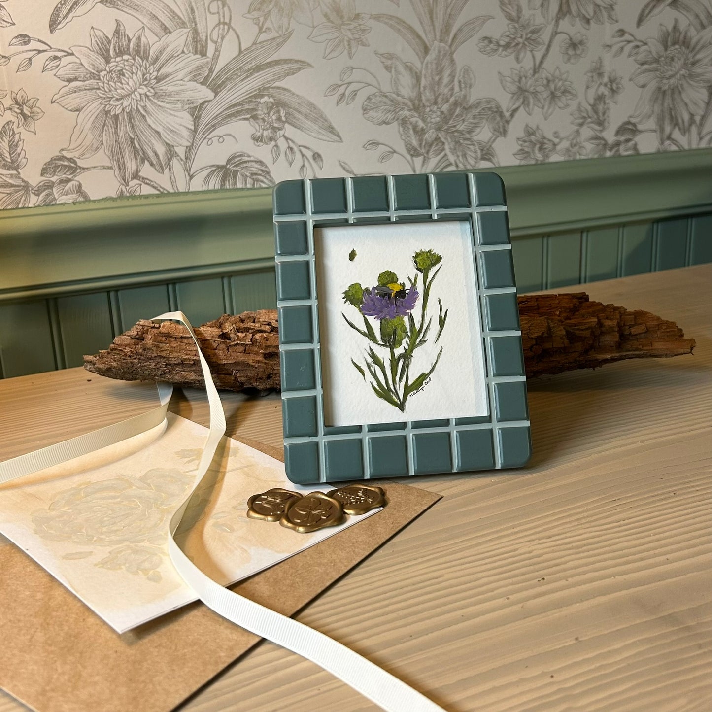 "Thistle and Bee" Original Painting