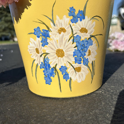 Daisy Hand Painted Flower Pot