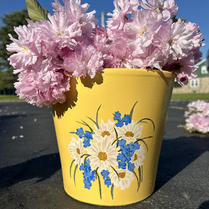 Daisy Hand Painted Flower Pot